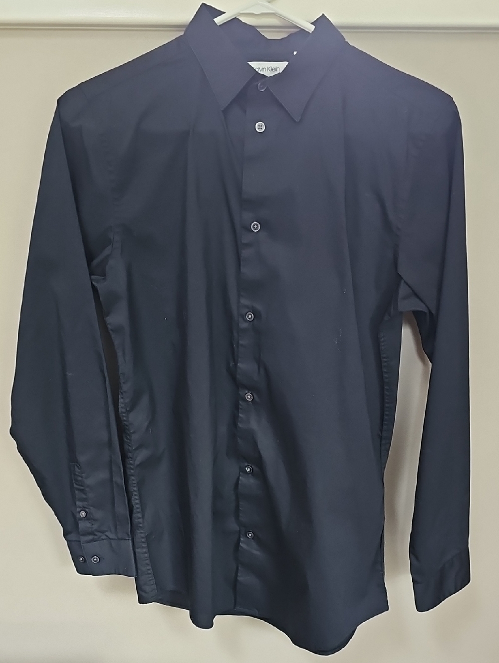 Calvin Klein Men's Black Long-Sleeve Dress Shirt
